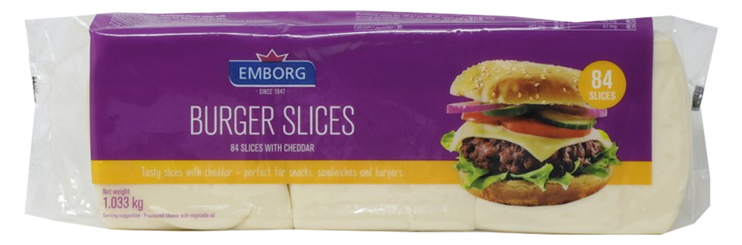 Emborg Burger Slices White 1.033kg (84s)