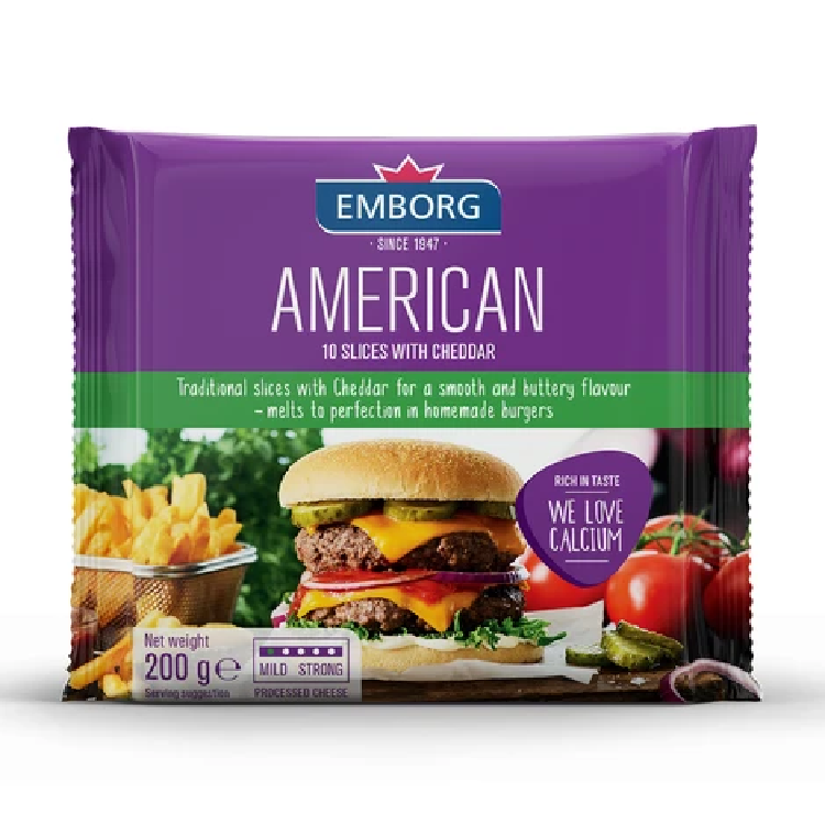 Emborg Sliced Cheese (American) 200g